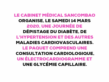 JOURNÉE DE DÉPISTAGE AU CABINET SANCOMBAO&nbsp;!